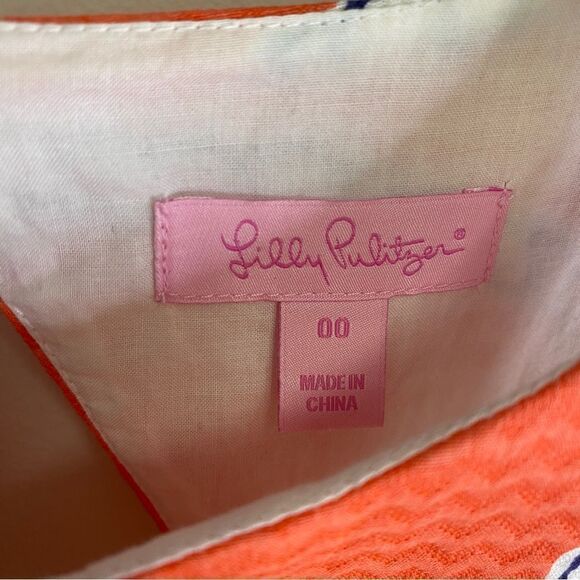 Lilly Pulitzer Booze Cruise Dress Tango Orange Nautical Rope Design US 00 - Picture 5 of 5